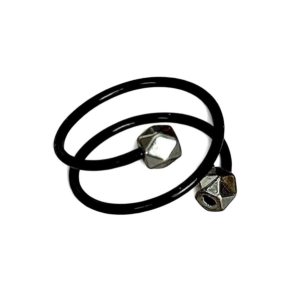 5 For $25💫Alternative Biker Black Wire Coiled Ring - Picture 3 of 5